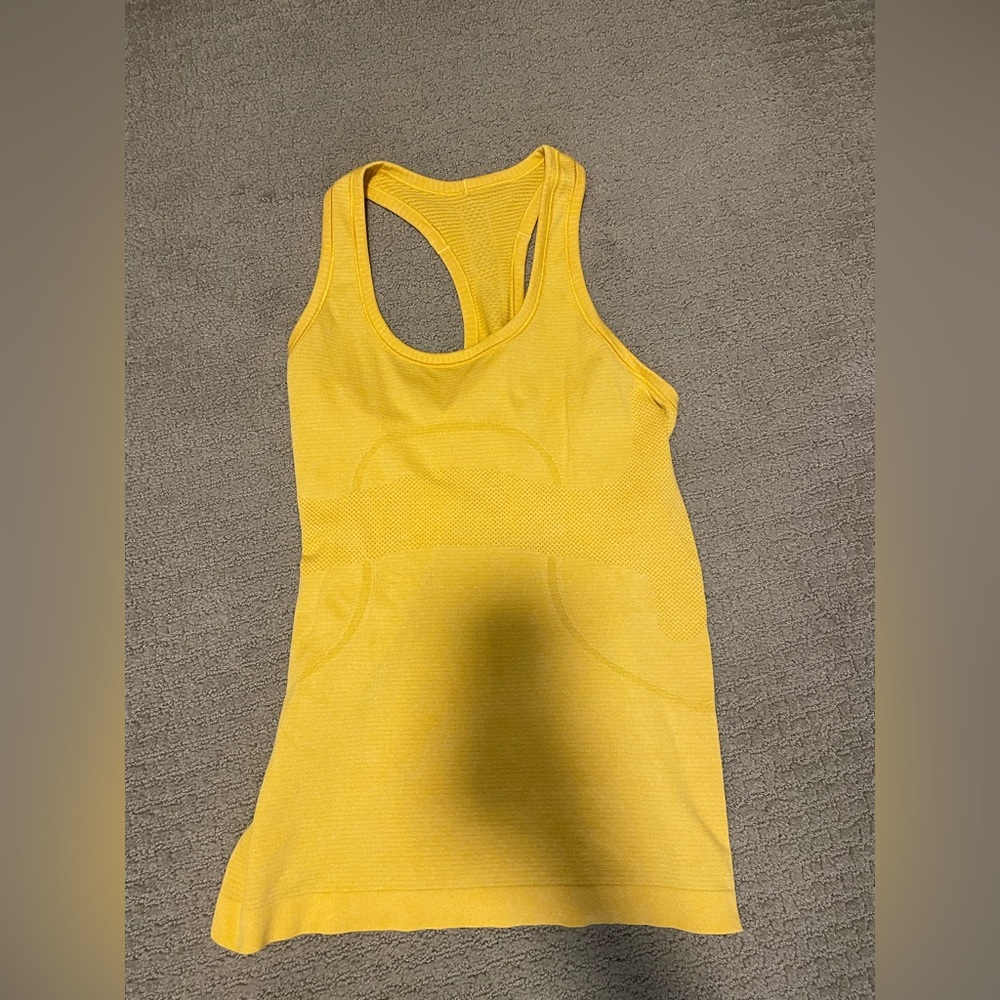 Yellow lululemon swiftly tank
